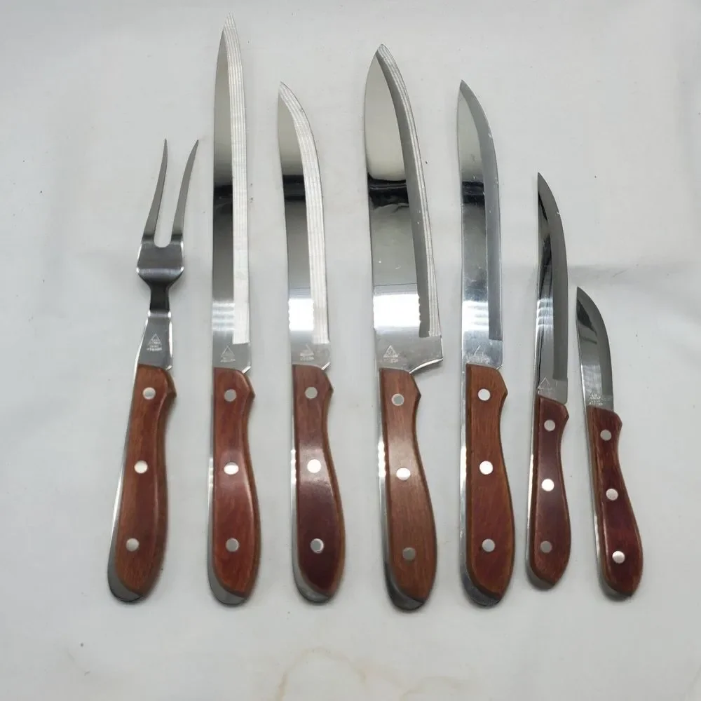 Vintage Emperor Steel‎ Knife Set Lot 7 Made Japan Household Stainless MCM Knives